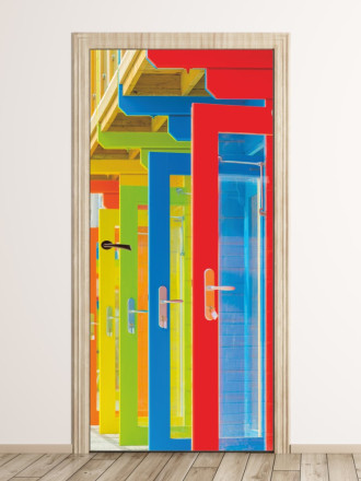 Fototapeta na drzwi kolorowe drzwi FP 6274