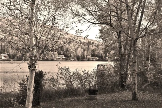 Fototapeta na ścianę domki nad jeziorem FP 3991