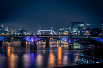 Fototapeta na ścianę most oświetlony kolorowym światłem FP 4618