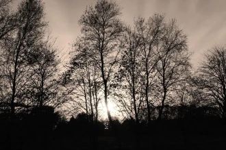 Fototapeta na ścianę ostatnie chwile zachodzącego słońca jesienią FP 5604