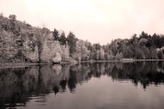 Fototapeta na ścianę tafla jeziora w jesienny dzień FP 5743