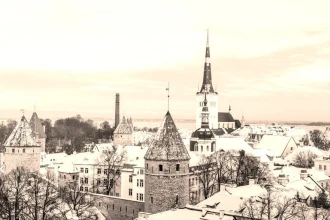 Fototapeta na ścianę widok na miasto zimową porą FP 2203