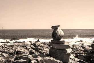 Fototapeta na ścianę wzory z kamieni na plaży FP 1950