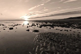 Fototapeta na ścianę zachodzące słońce nad brzegiem oceanu FP 1831