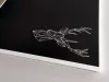 Indywidualna tablica suchościeralna magnetyczna czarna z nadrukiem wzór "jeleń 456" MAT w ramie aluminiowej białej w rozmiarze 70x50cm 