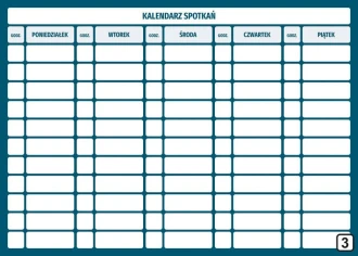 Kalendarz spotkań tablica suchościeralna Lean 114