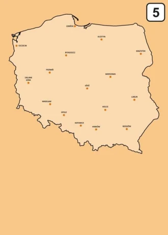 Magnetyczna tablica suchościeralna mapa Polski 239