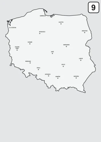 Magnetyczna tablica suchościeralna mapa Polski 239