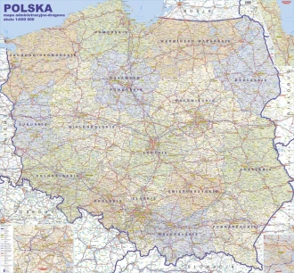 Mapa administracyjno drogowa Polski nakładka magnetyczna