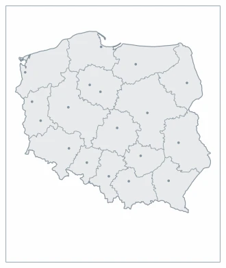 Nakładka magnetyczna suchościeralna konturowa mapa Polski 12