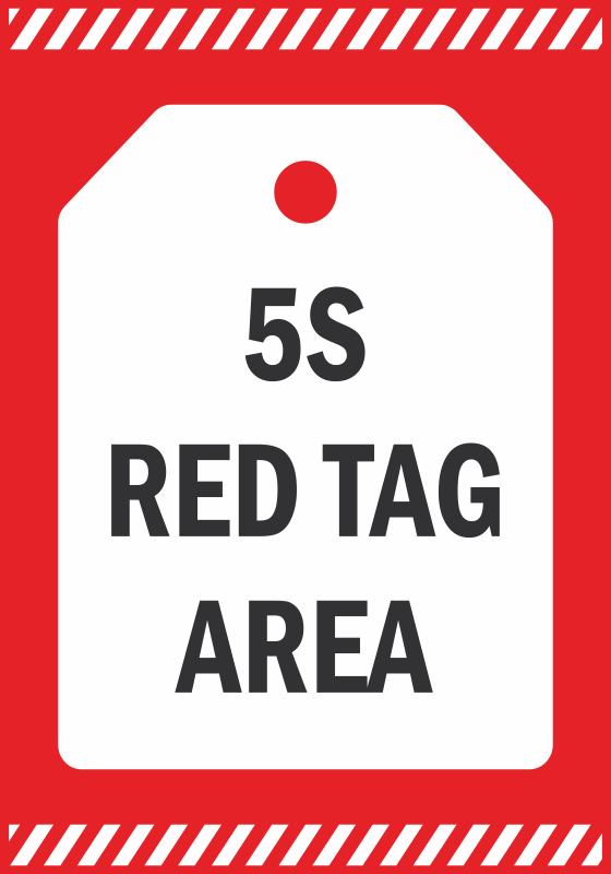 Naklejka 5S red tag area