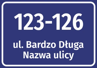 Naklejka adresowa z ulicą i numerem domu