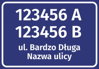 Naklejka adresowa z ulicą i numerem domu