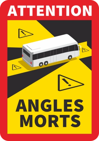 Naklejka Angles Morts Francja martwe pola autobus - 5 szt.