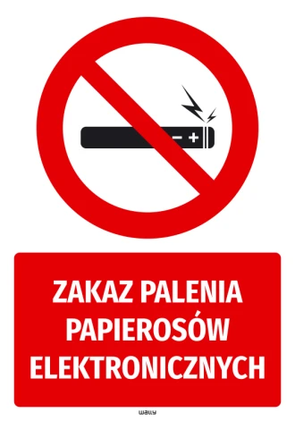 Naklejka BHP Zakaz palenia papierosów elektronicznych