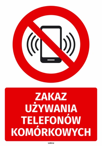 Naklejka BHP Zakaz używania telefonów komórkowych