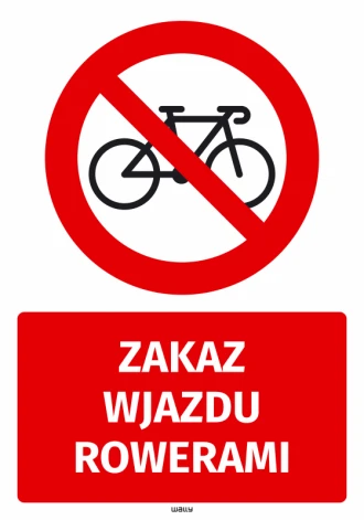 Naklejka BHP Zakaz wjazdu rowerami