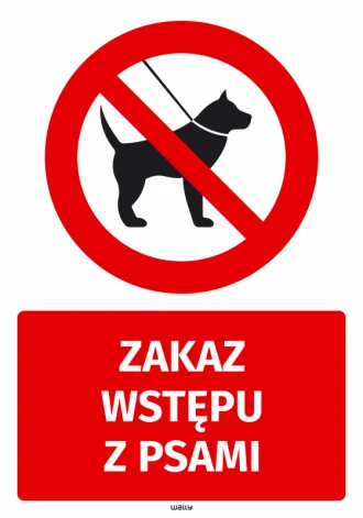 Naklejka BHP Zakaz wstępu z psami