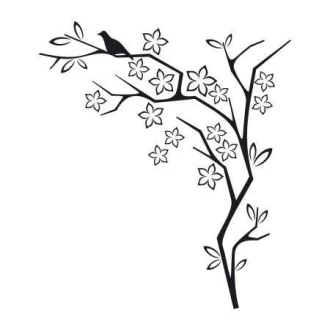 Naklejka dekoracyjna drzewo ptak 2115