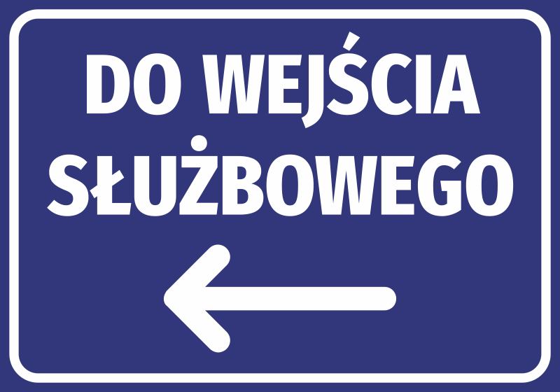 Naklejka Do wejścia służbowego N591