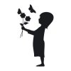 Naklejka dziewczynka z kwiatkami 2140