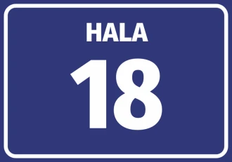 Naklejka Hala z numerem, oznaczeniem literowym