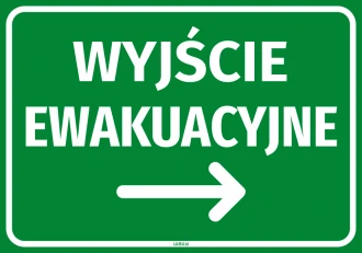 Naklejka informacyjna Wyjście ewakuacyjne Strzałka w prawo