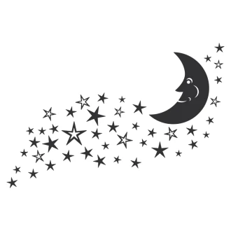 Naklejka księżyc gwiazdki 1354