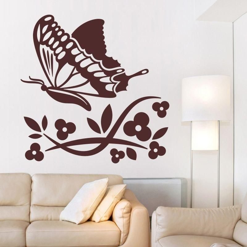 naklejka kwiatki motyl 1312