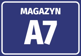 Naklejka Magazyn wraz z numerem, oznaczeniem literowym