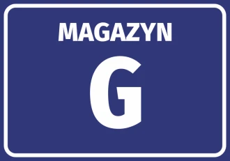 Naklejka Magazyn wraz z numerem, oznaczeniem literowym