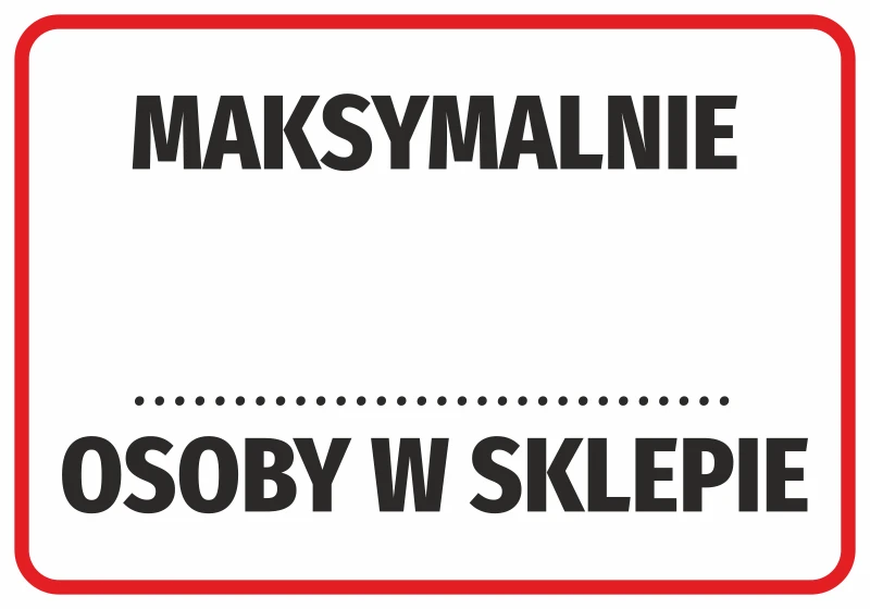 Naklejka Maksymalnie osoby w sklepie