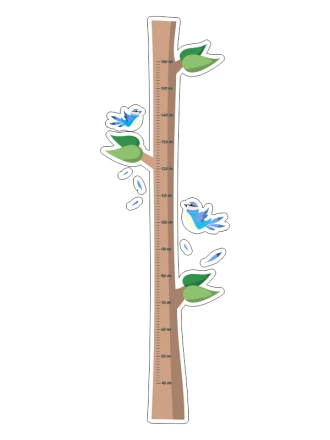 Naklejka miarka wzrostu dziecka drzewo ptaszki 2446