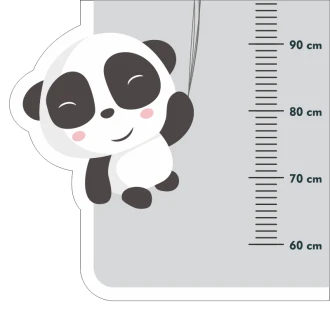 Naklejka miarka wzrostu dziecka miś panda 2459