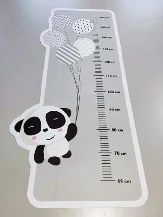 Naklejka miarka wzrostu dziecka miś panda 2459