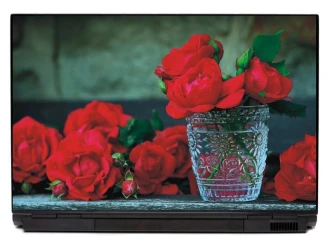 Naklejka na laptopa róże w wazonie P339