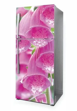 Naklejka na lodówkę różowe kwiaty P1114