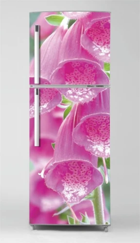 Naklejka na lodówkę różowe kwiaty P1114