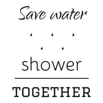 Naklejka na ścianę Save water shower together 2508