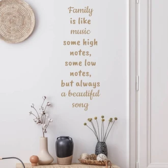 Naklejka na ścianę sentencja Family is like music 2435