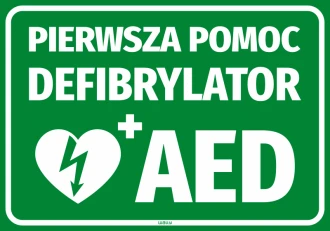 Naklejka Pierwsza pomoc Defibrylator AED