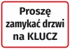 Naklejka Proszę zamykać drzwi na klucz