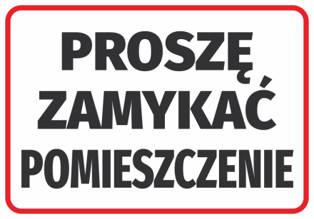 Naklejka Proszę zamykać pomieszczenie