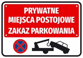 Naklejka Prywatne miejsce postojowe, zakaz parkowania