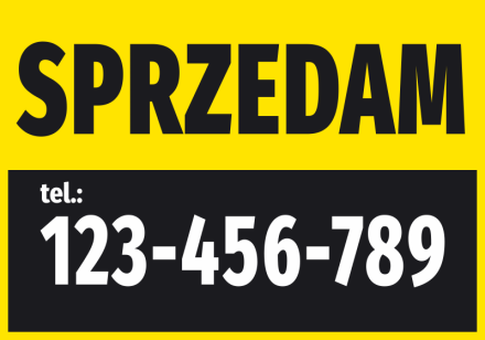 Naklejka Sprzedam, z numerem telefonu