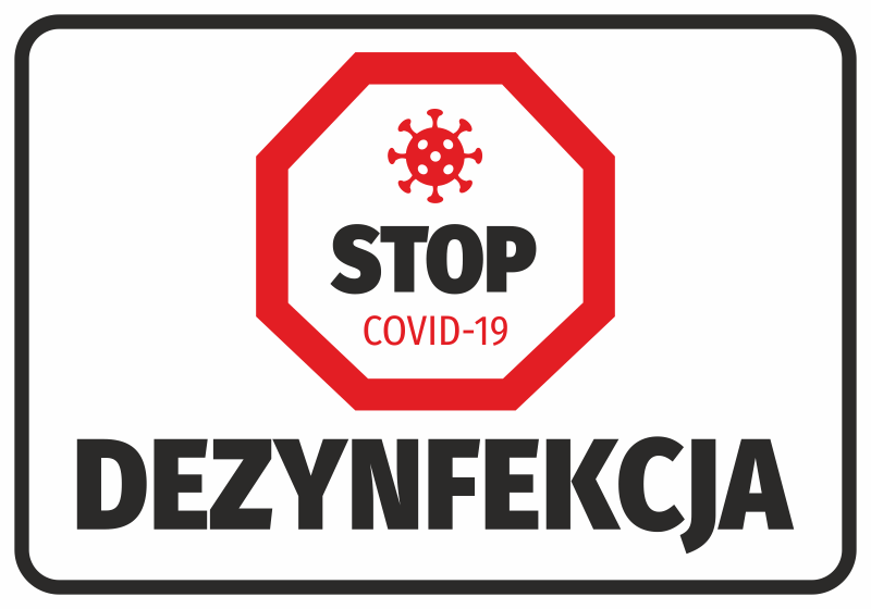 Tabliczka Stop dezynfekcja