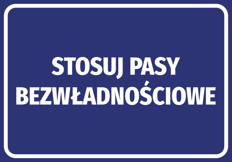 Naklejka Stosuj pasy bezwładnościowe