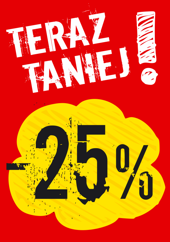 Naklejka Teraz taniej o wartość w %