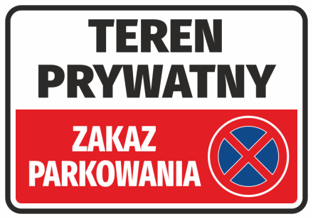 Naklejka Teren prywatny, zakaz parkowania