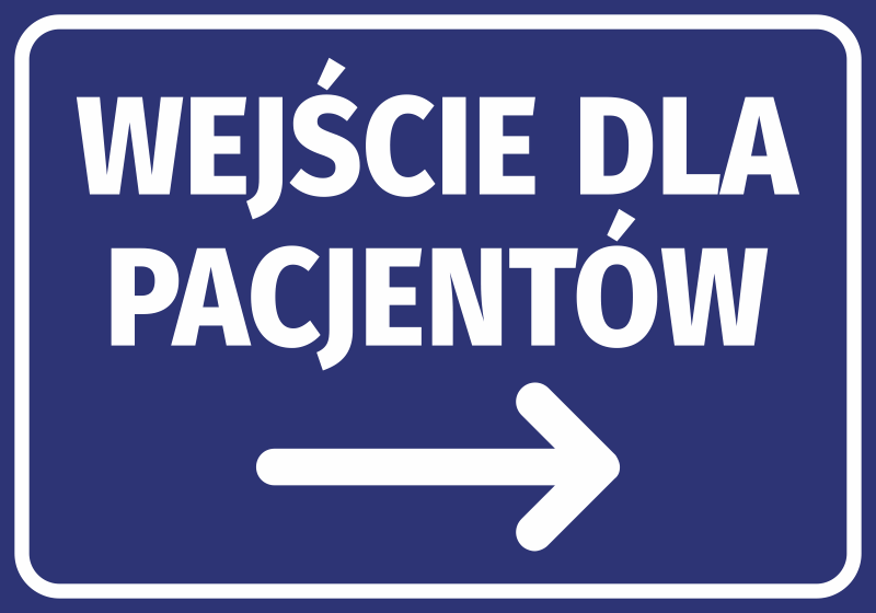 Naklejka Wejście dla pacjentów